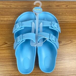 🌺 3/$25 🌺 Sun & Sky | Women’s Slip On Sandals Adjustable Strap Rubber Size 9-10